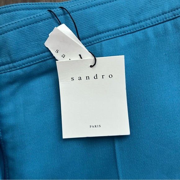 NWT Sandro Paris Straight Cut 7/8 Length Trousers in Blue Sz 6 - Picture 9 of 10